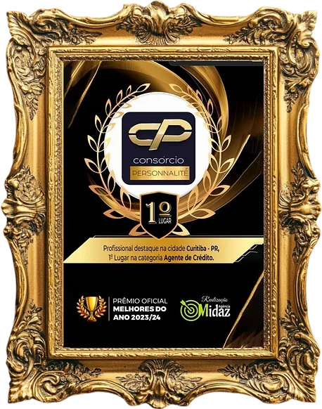 Quadro do prêmio Melhores do Ano Curitiba, 1º lugar na categoria Agente de Crédito